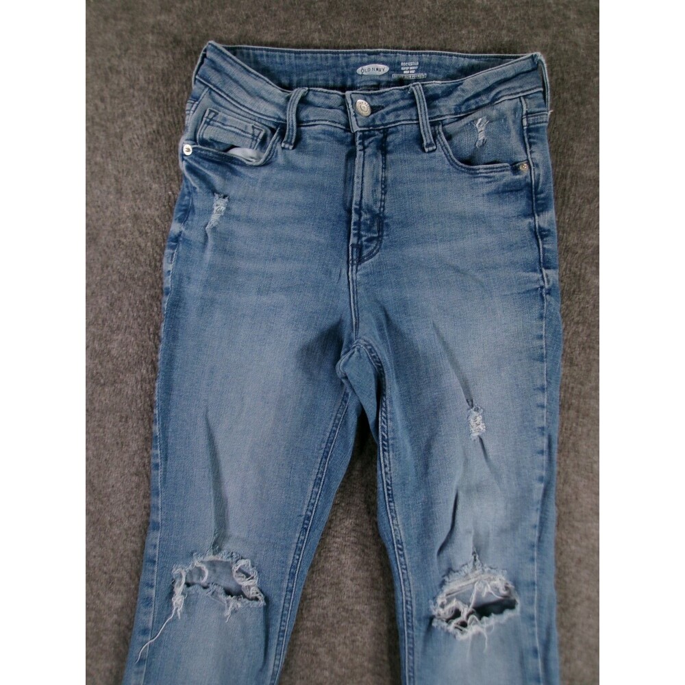 Old Navy Rockstar Jeans Women 2 Blue High Rise Super Skinny Light Wash - Picture 2 of 13